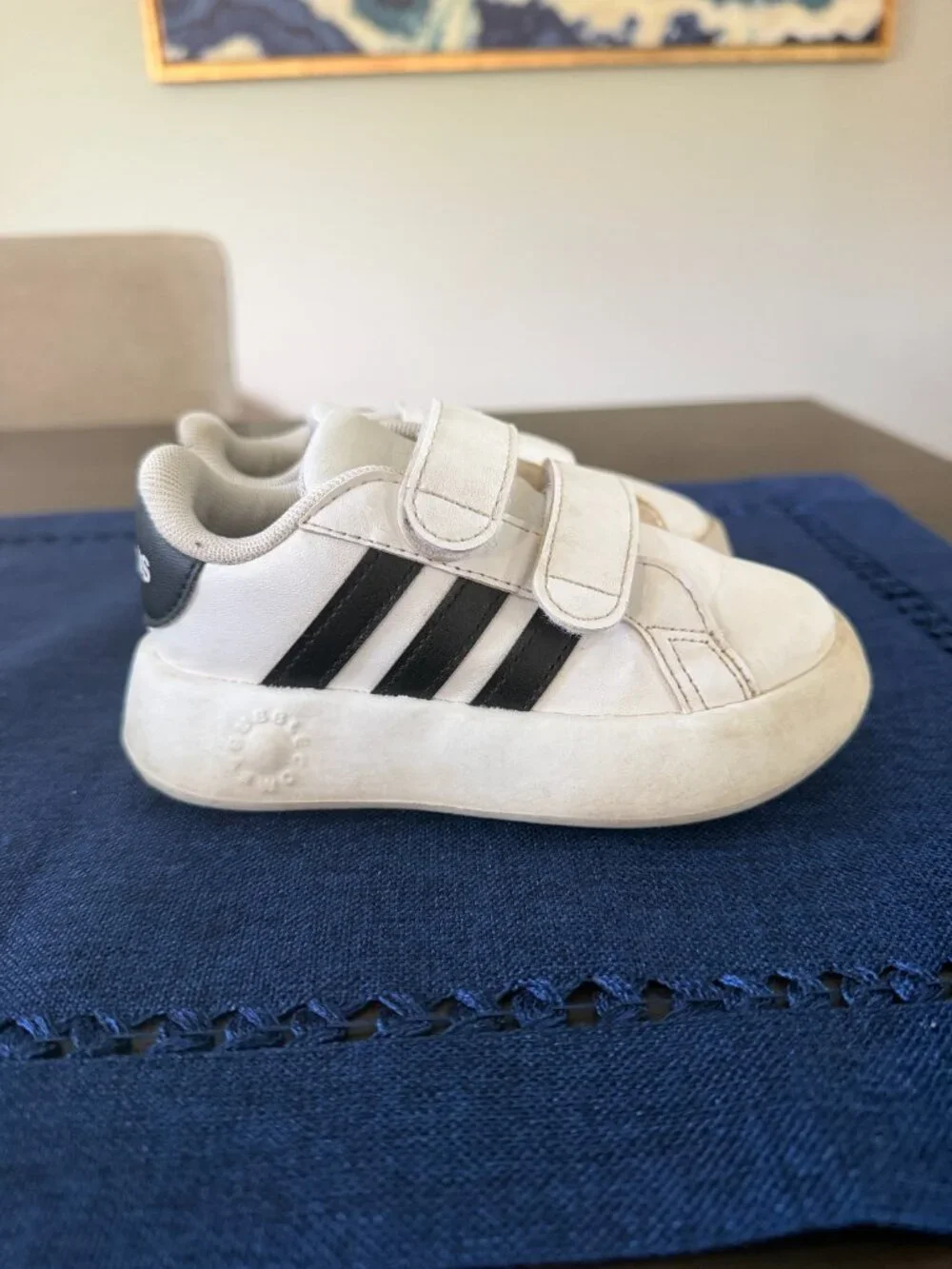 Adidas Toddler Sneakers | Size 7 | White & Black Hook-and-Loop Shoes